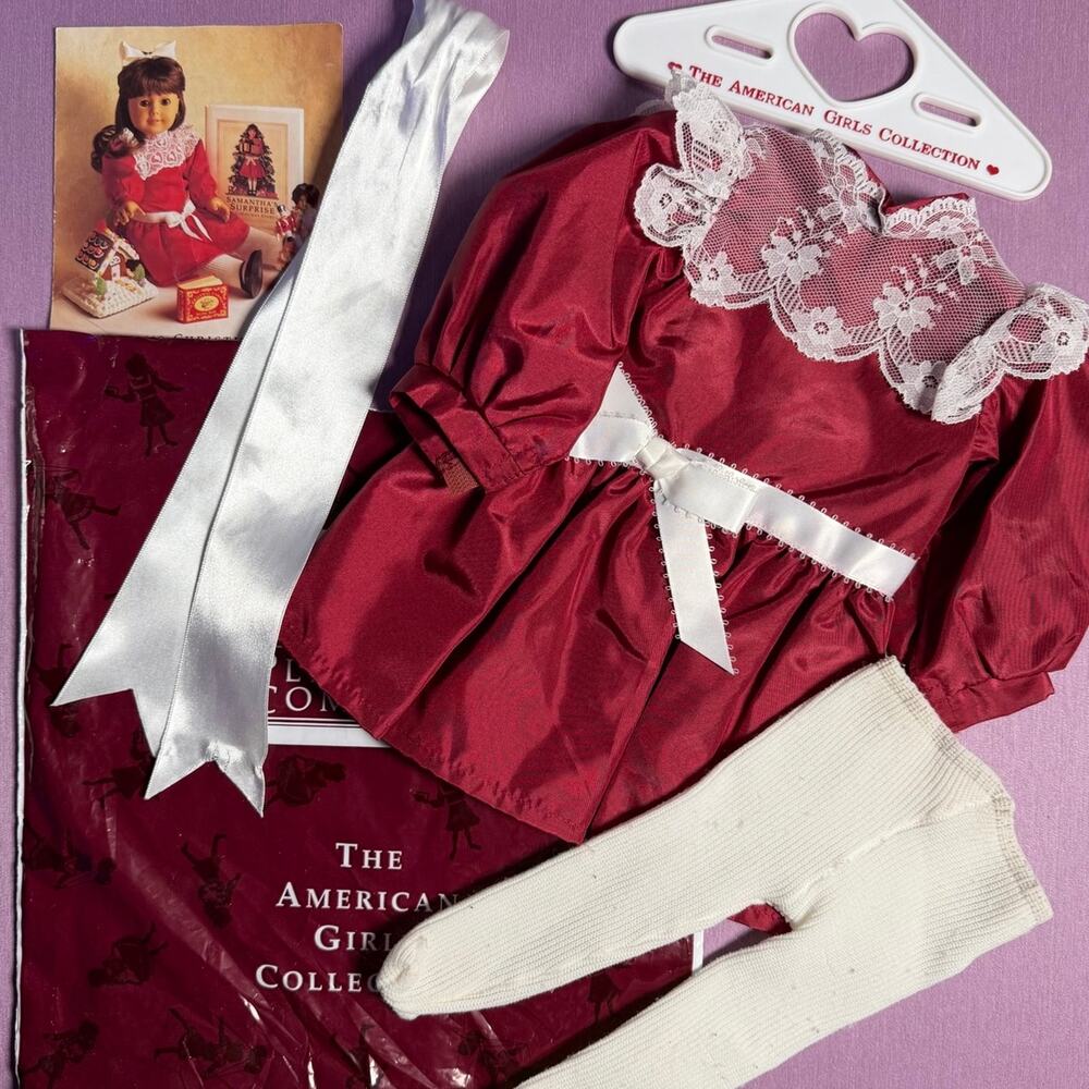 Pleasant Company American Girl 1989 Samantha Christmas Cranberry Party Dress